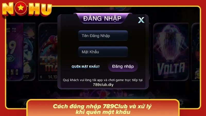Màn hình đăng nhập hiển thị ô tài khoản cùng tùy chọn lấy lại mật khẩu