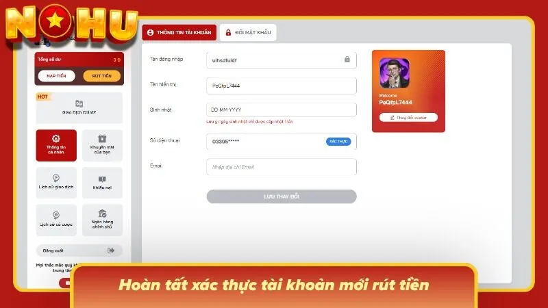 Xác thực bổ sung lớp kiểm tra cần thiết cho tài khoản thành viên